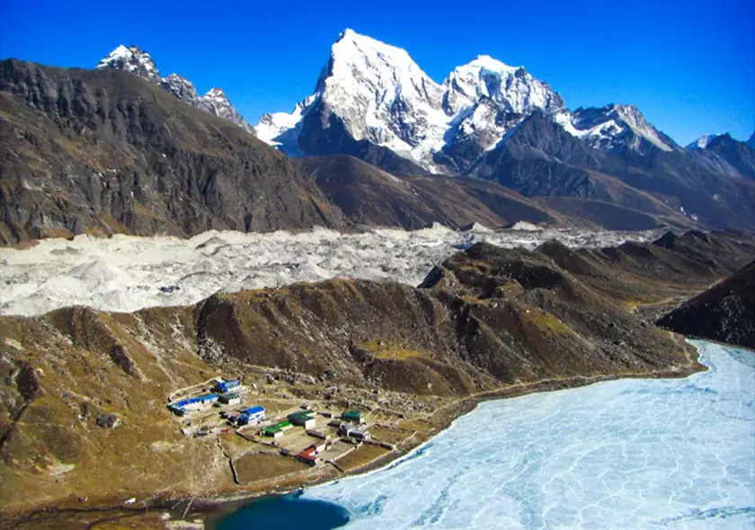 View from Gokyo Ri over the Gokyo lakes and Ngozumpa glacier