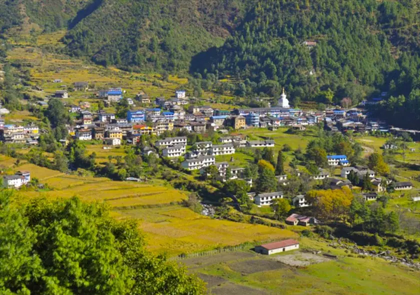 Terraced hills of Jiri in Dolakha on the old Everest approach