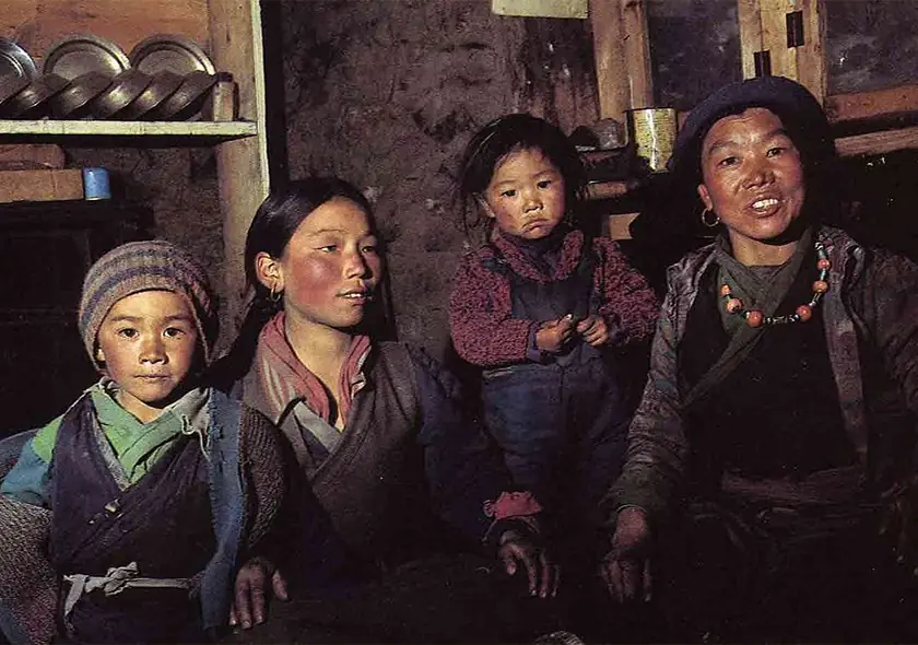 A Sherpa family in Solukhumbu